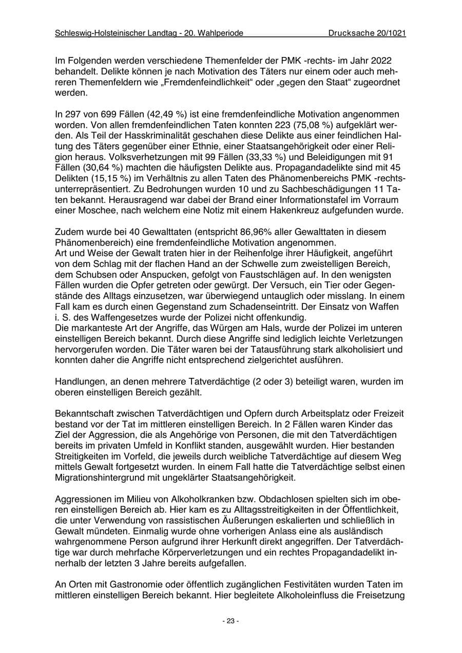 Seite 25 des Verfassungsschutzbericht 2022 Schleswig-Holstein