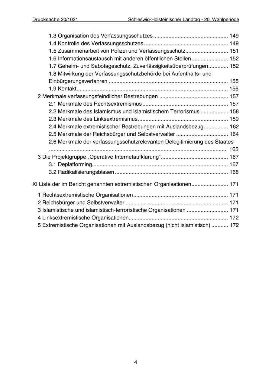 Seite 6 des Verfassungsschutzbericht 2022 Schleswig-Holstein