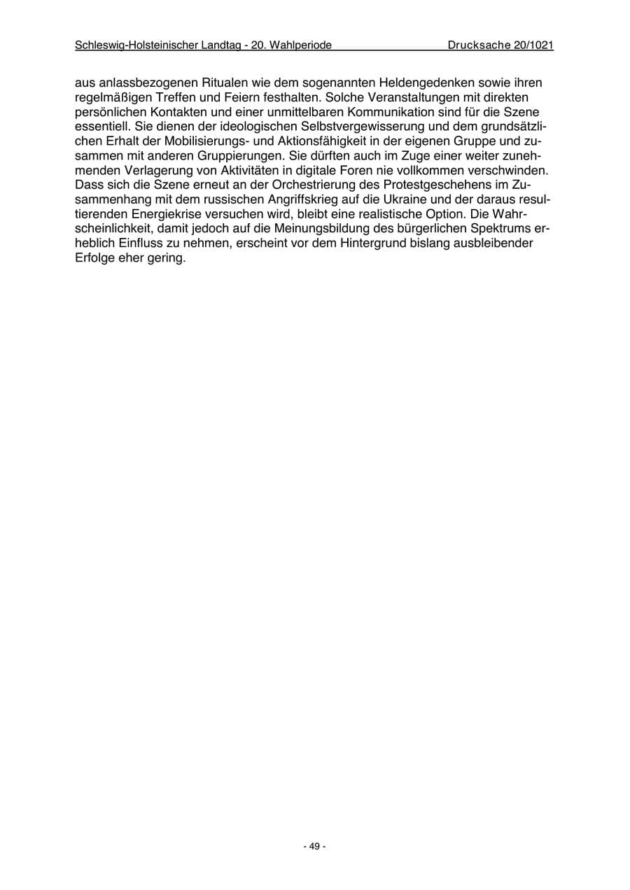 Seite 51 des Verfassungsschutzbericht 2022 Schleswig-Holstein