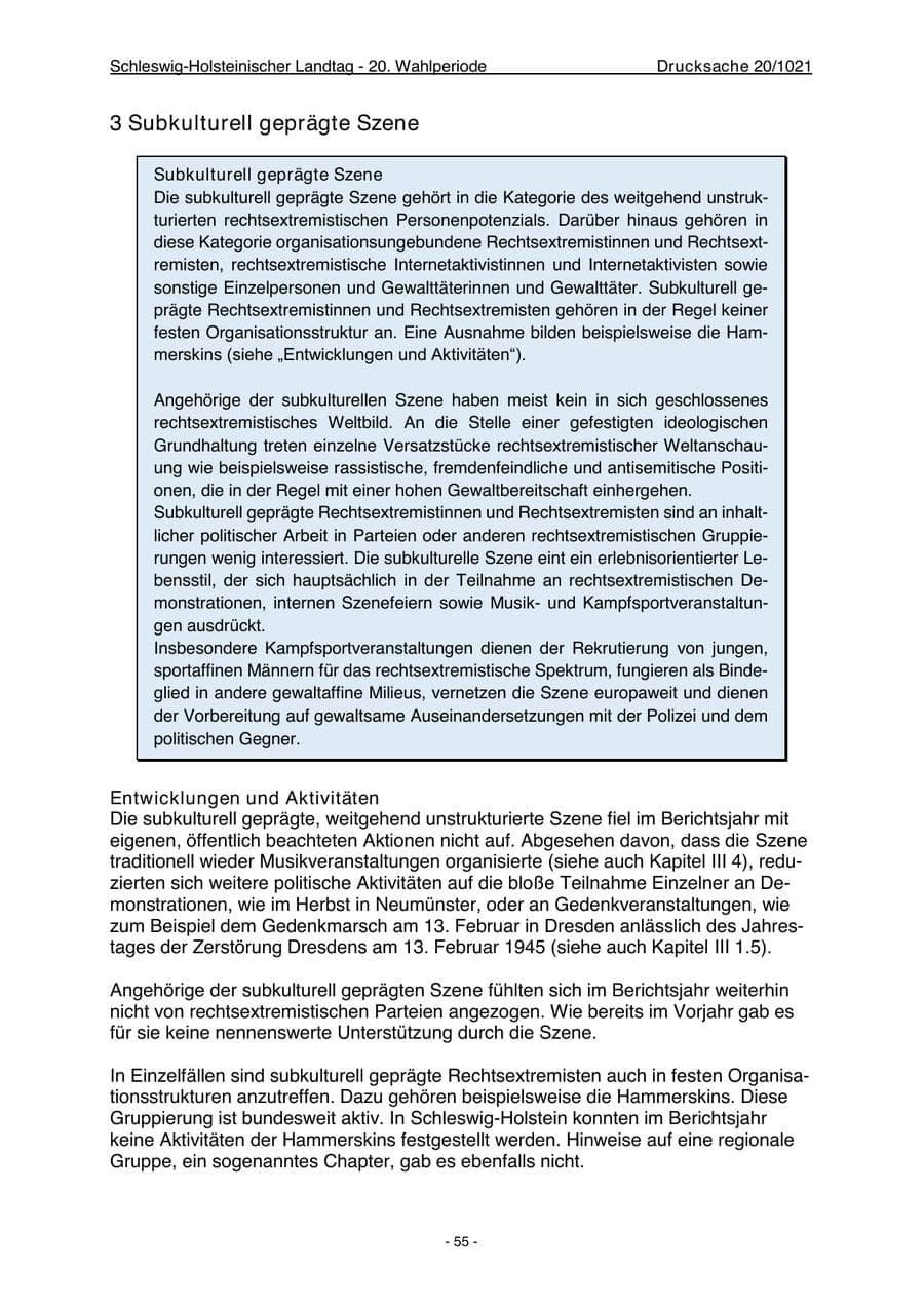 Seite 57 des Verfassungsschutzbericht 2022 Schleswig-Holstein