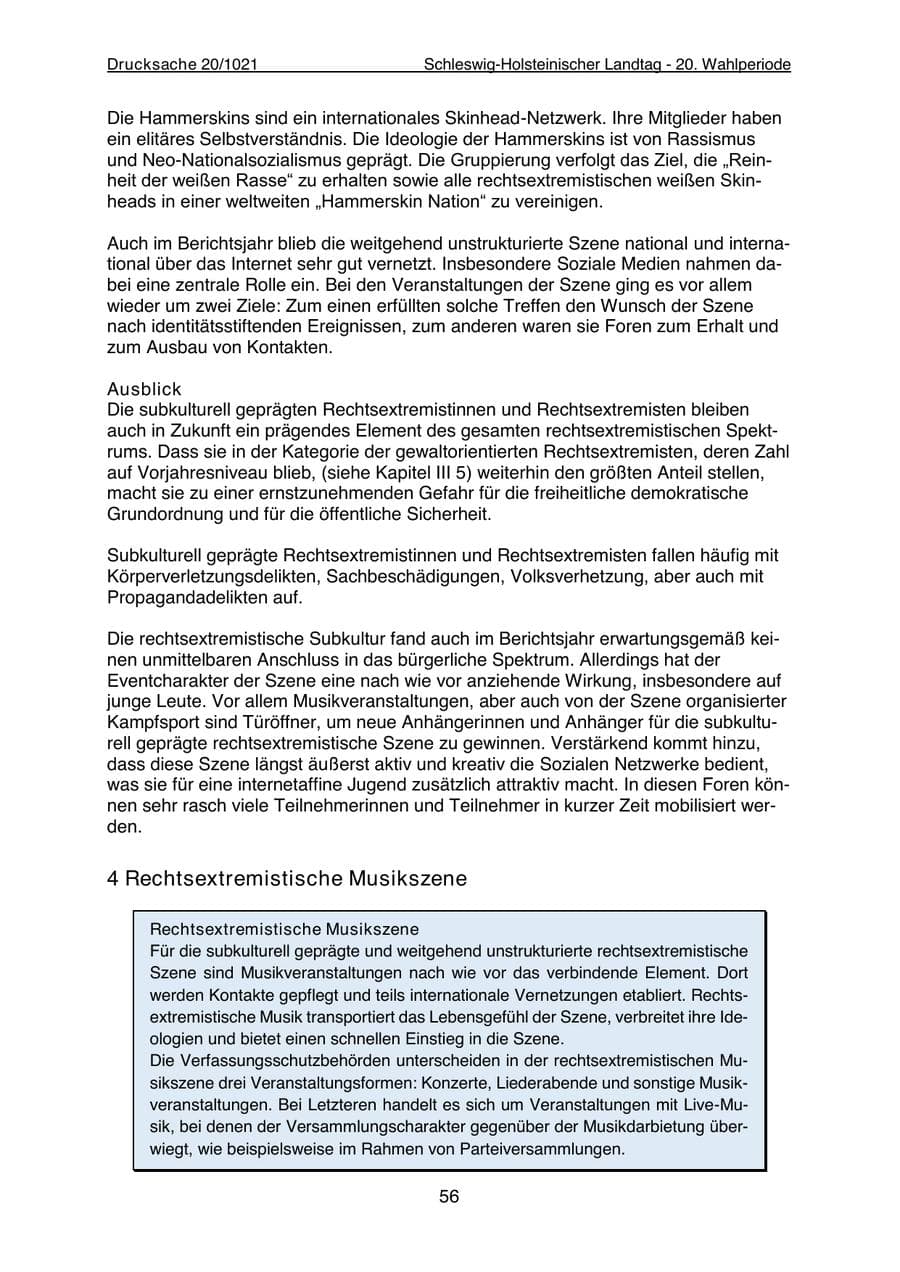 Seite 58 des Verfassungsschutzbericht 2022 Schleswig-Holstein