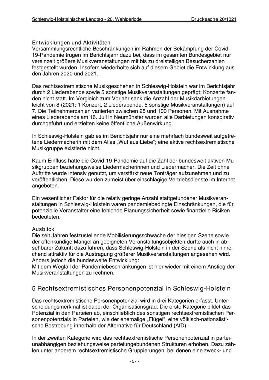 Seite 59 des Verfassungsschutzbericht 2022 Schleswig-Holstein