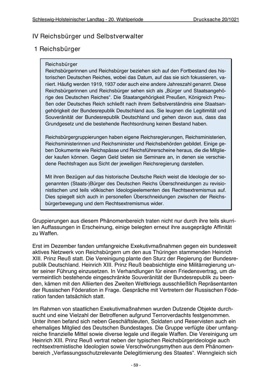 Seite 61 des Verfassungsschutzbericht 2022 Schleswig-Holstein
