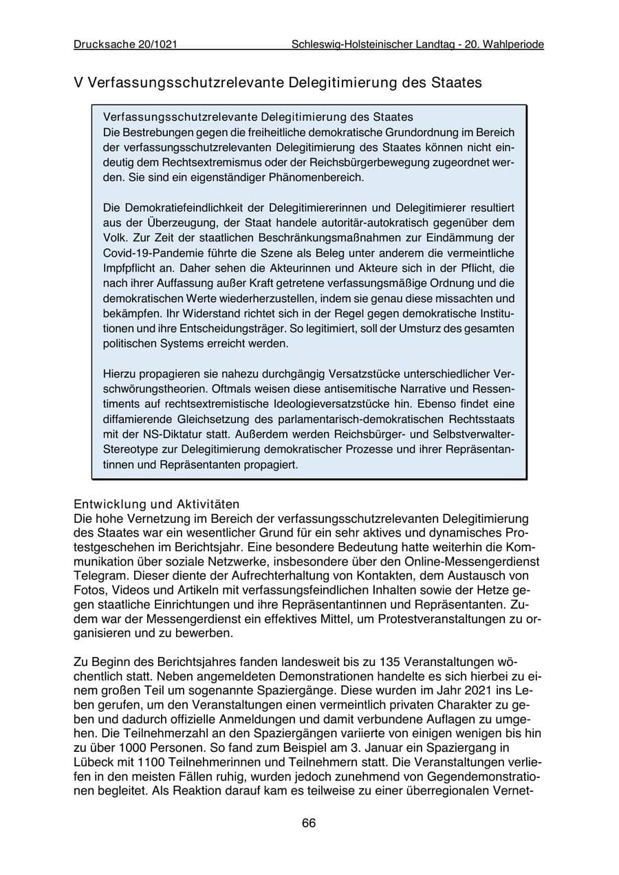 Seite 68 des Verfassungsschutzbericht 2022 Schleswig-Holstein