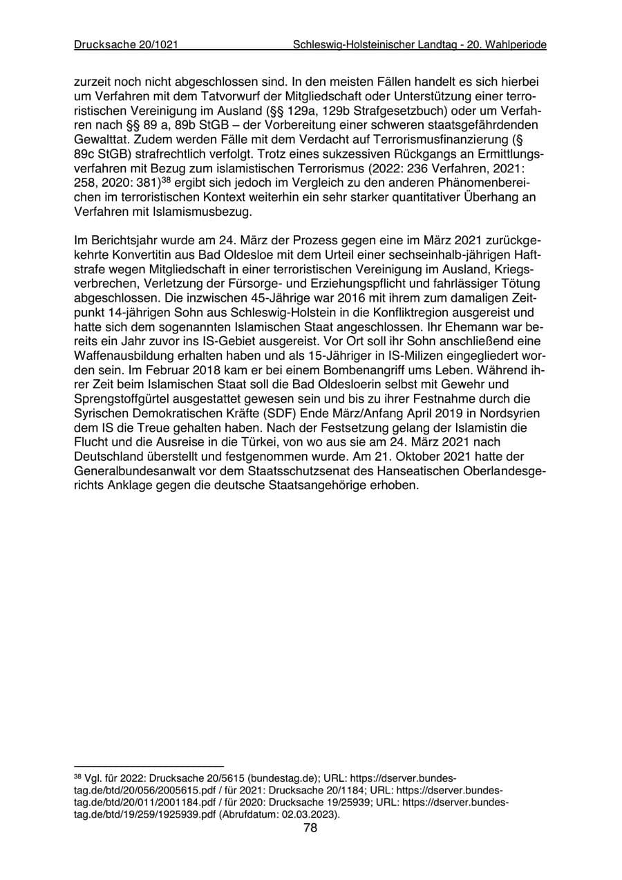 Seite 80 des Verfassungsschutzbericht 2022 Schleswig-Holstein