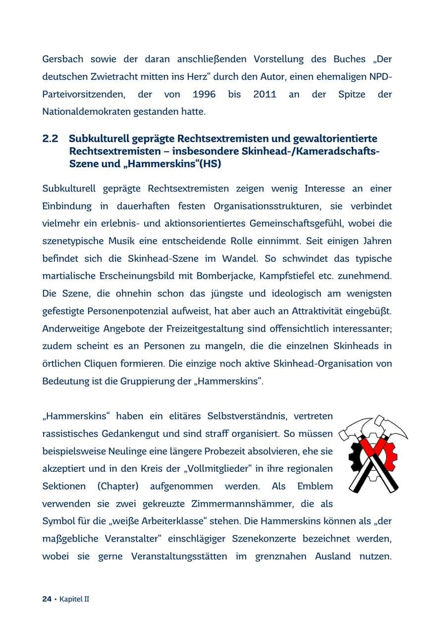 Seite 24 des Verfassungsschutzbericht 2013 Saarland