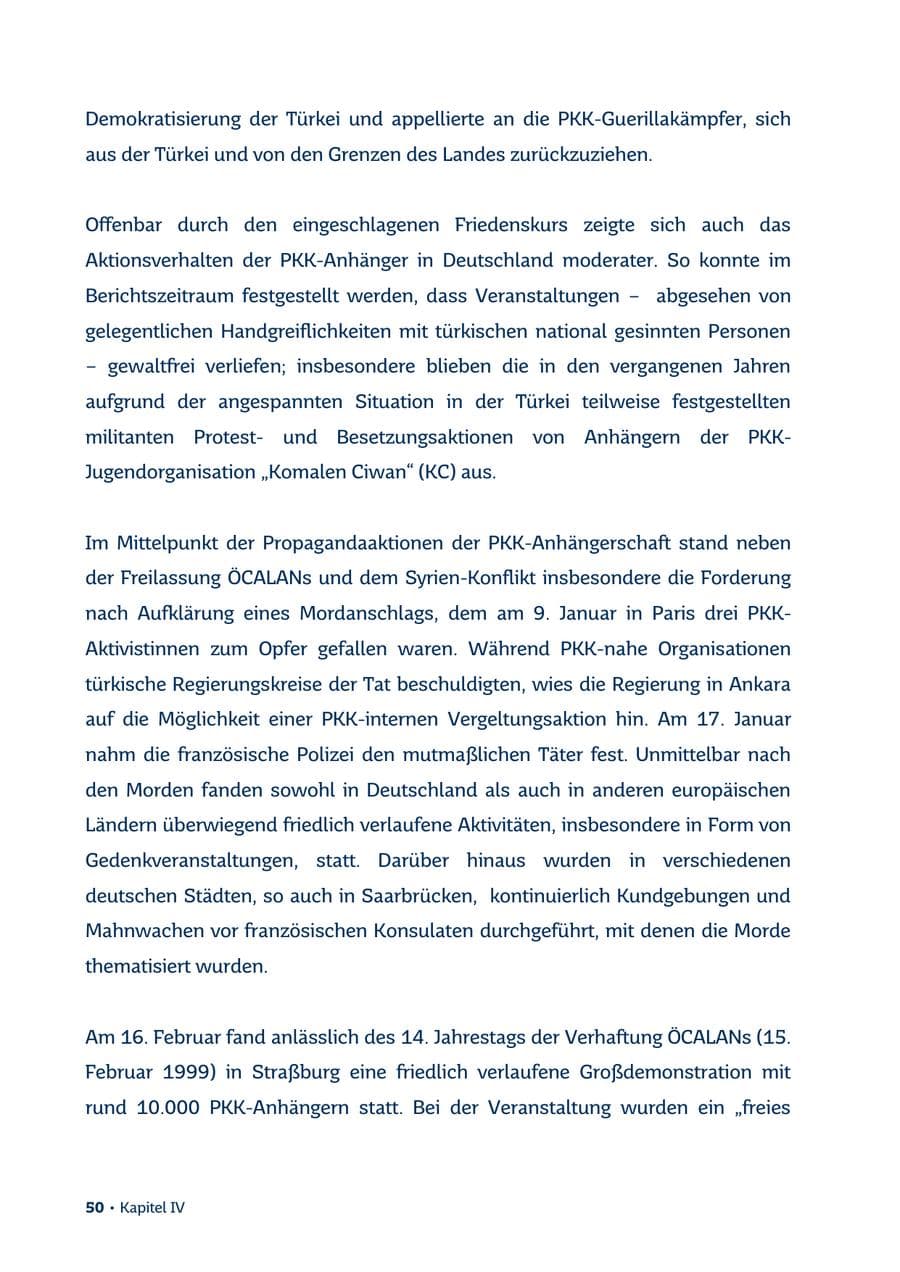 Seite 50 des Verfassungsschutzbericht 2013 Saarland