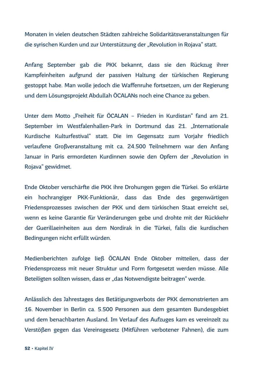 Seite 52 des Verfassungsschutzbericht 2013 Saarland