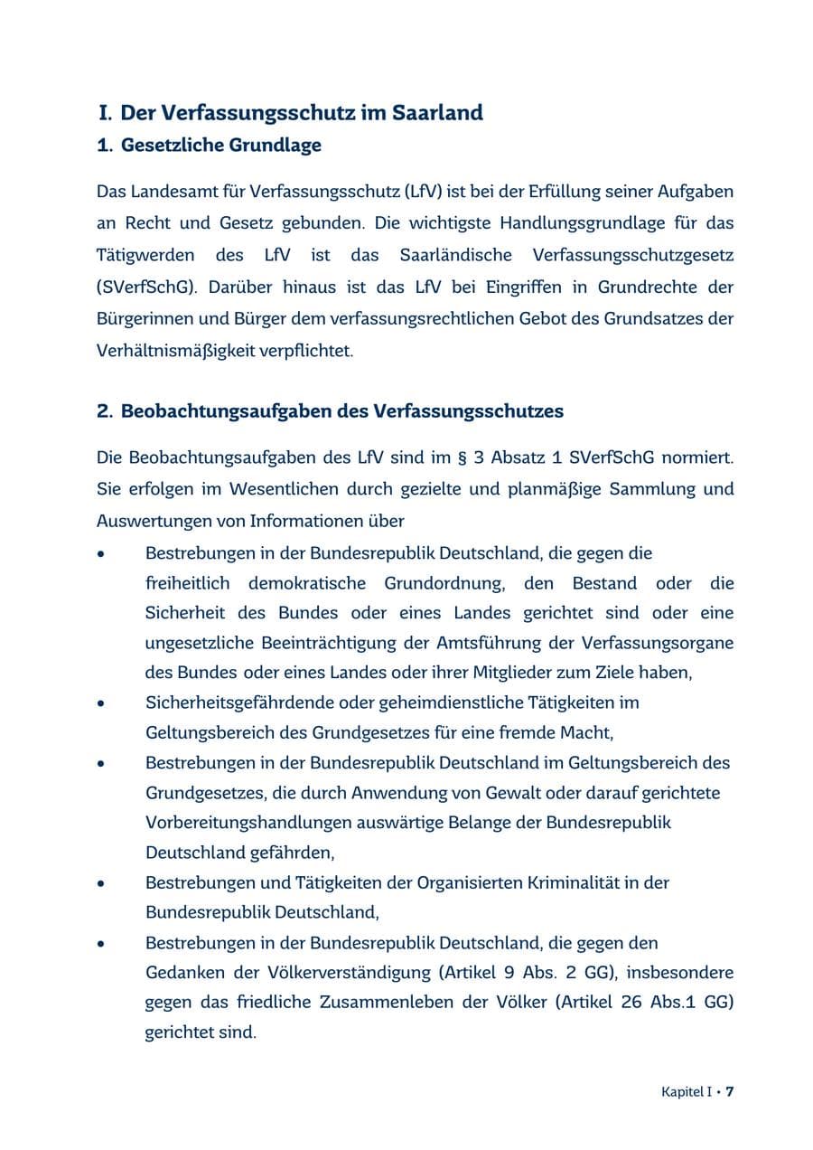 Seite 7 des Verfassungsschutzbericht 2013 Saarland