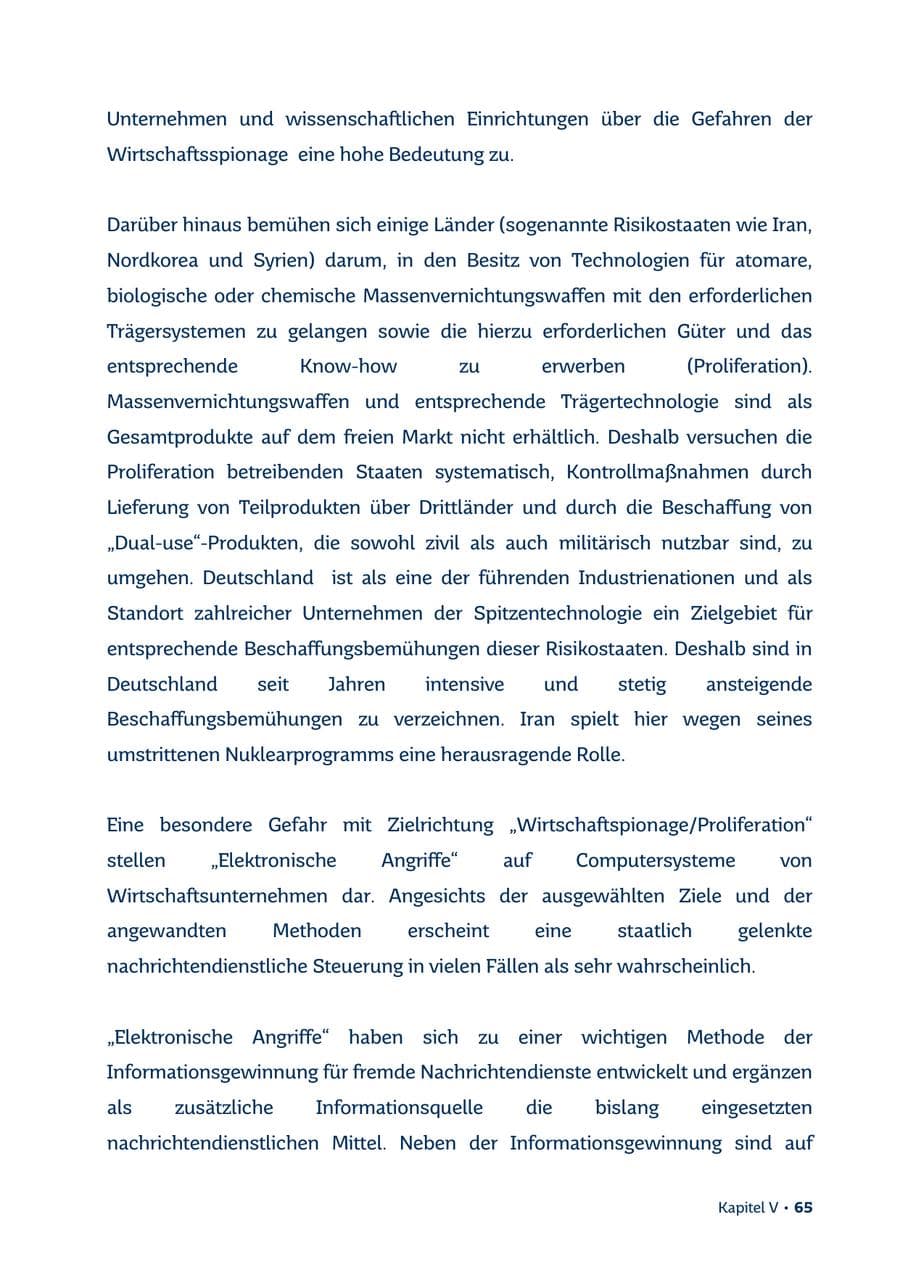 Seite 65 des Verfassungsschutzbericht 2013 Saarland