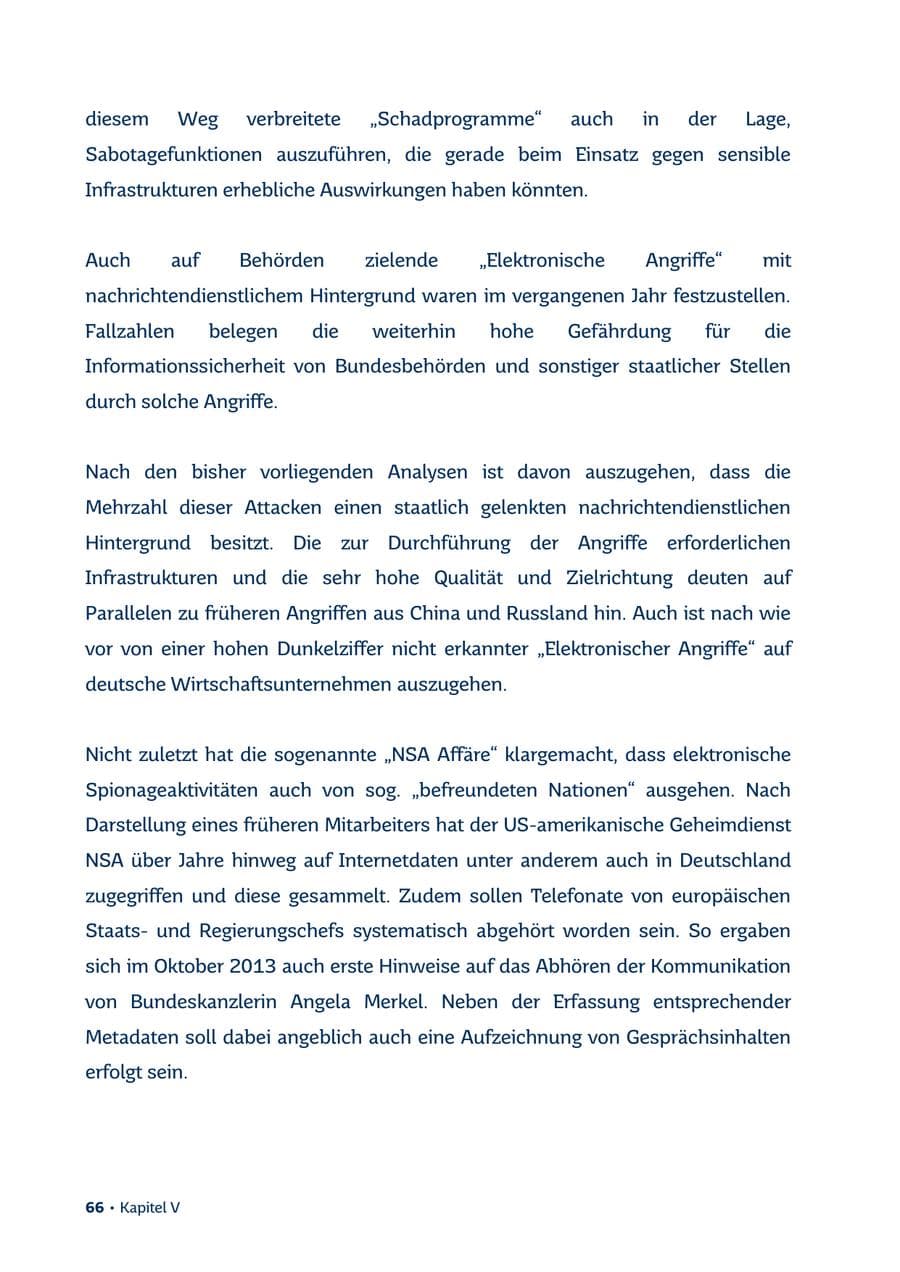 Seite 66 des Verfassungsschutzbericht 2013 Saarland