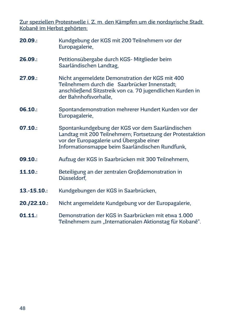 Seite 48 des Verfassungsschutzbericht 2014 Saarland