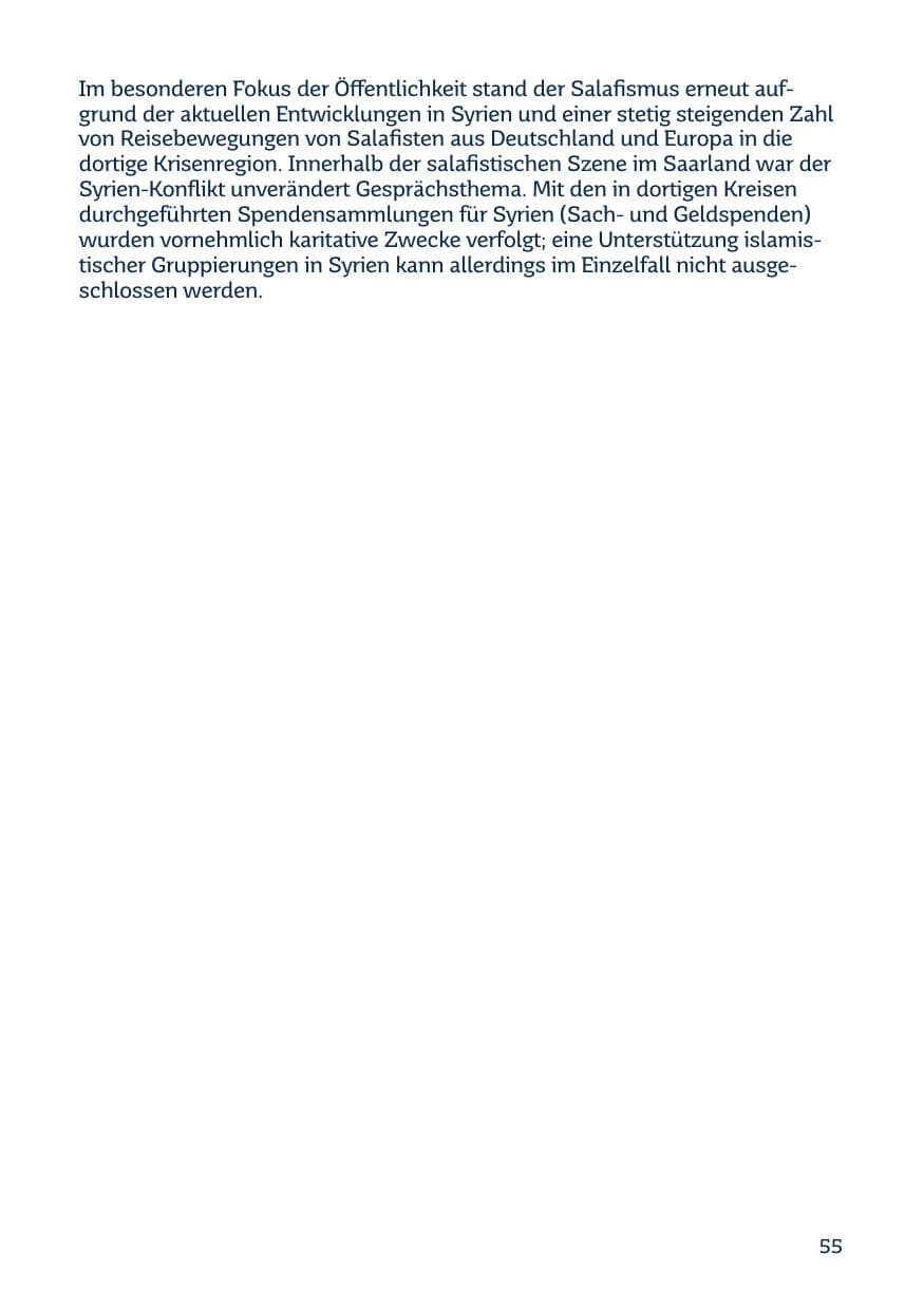 Seite 55 des Verfassungsschutzbericht 2014 Saarland