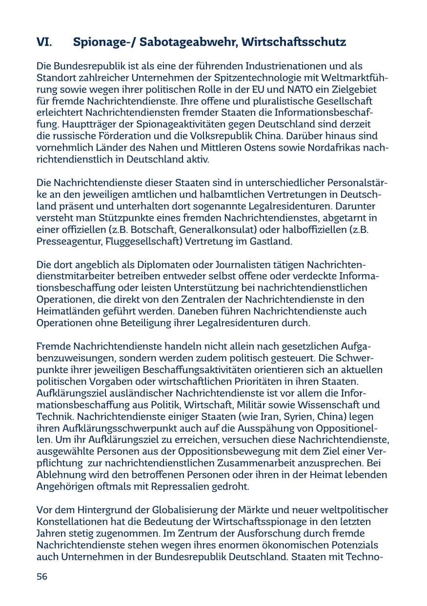 Seite 56 des Verfassungsschutzbericht 2014 Saarland
