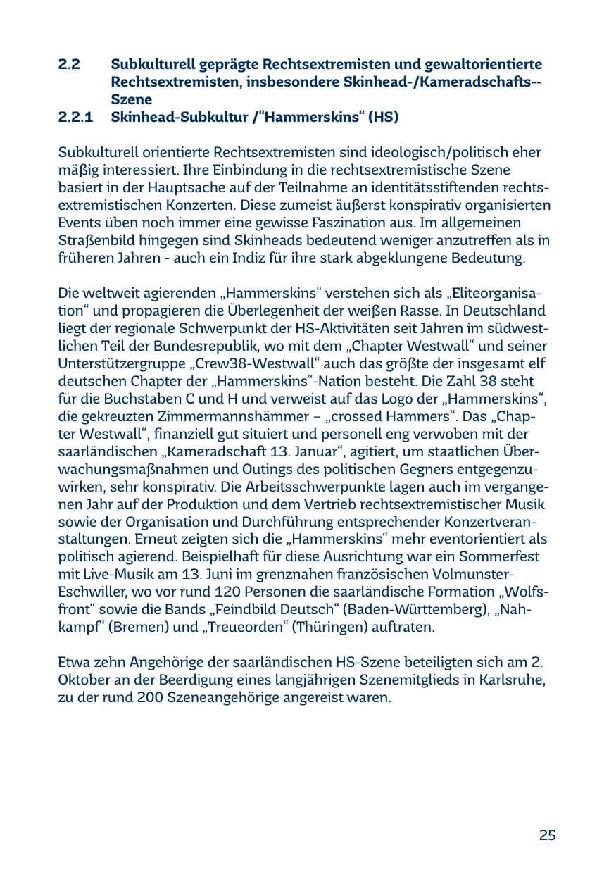 Seite 25 des Verfassungsschutzbericht 2015 Saarland