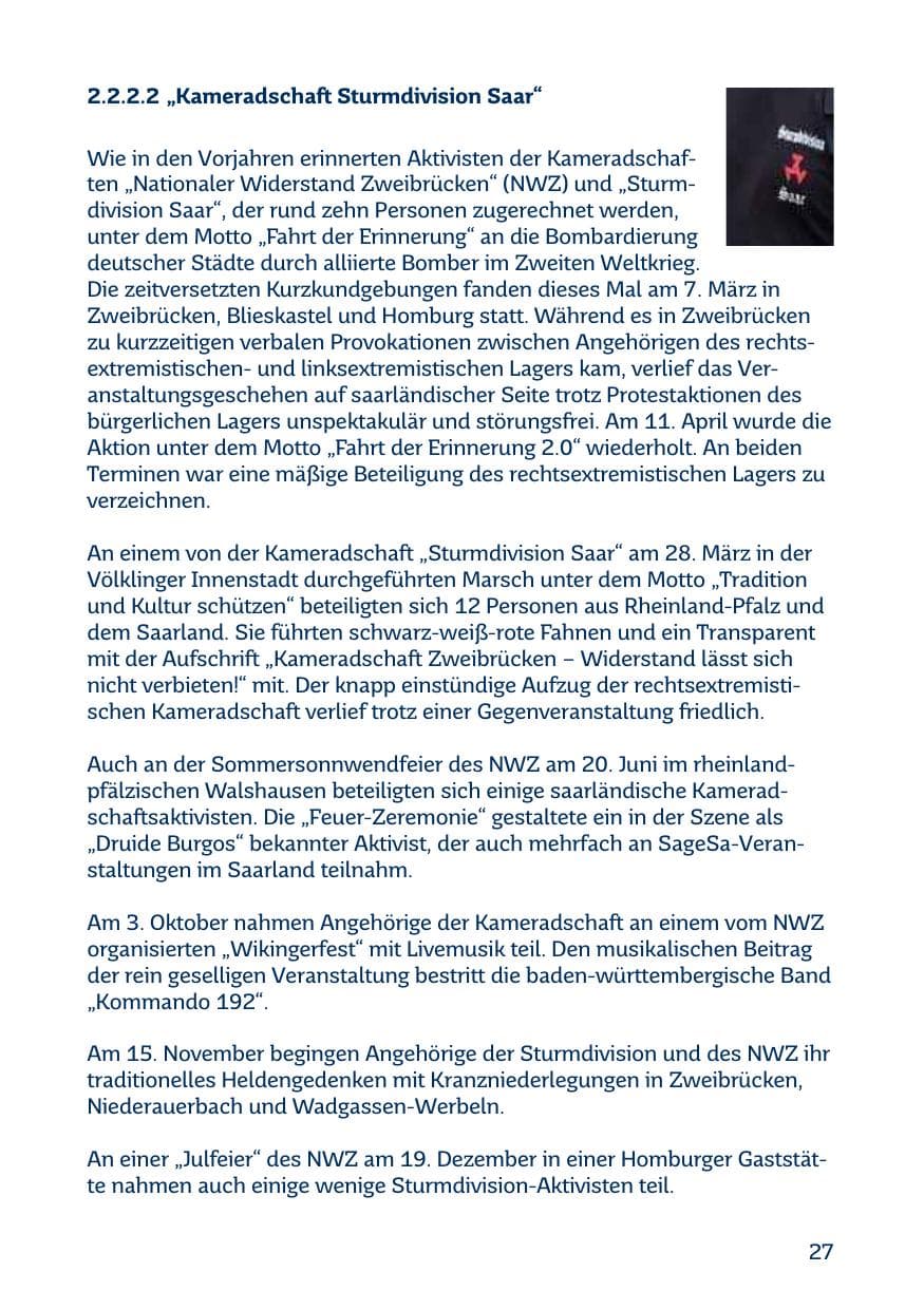 Seite 27 des Verfassungsschutzbericht 2015 Saarland