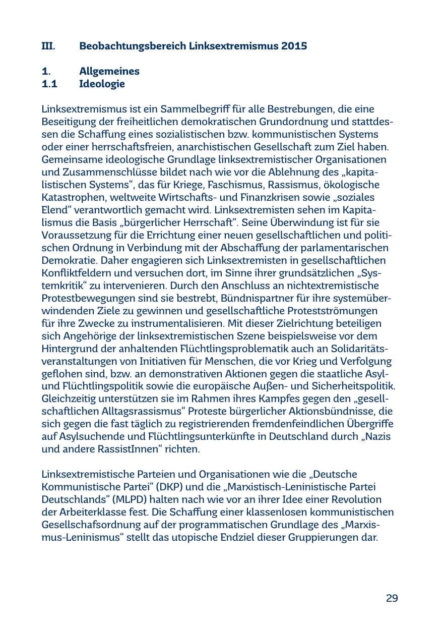 Seite 29 des Verfassungsschutzbericht 2015 Saarland