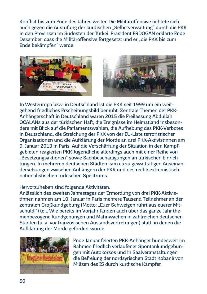 Seite 50 des Verfassungsschutzbericht 2015 Saarland