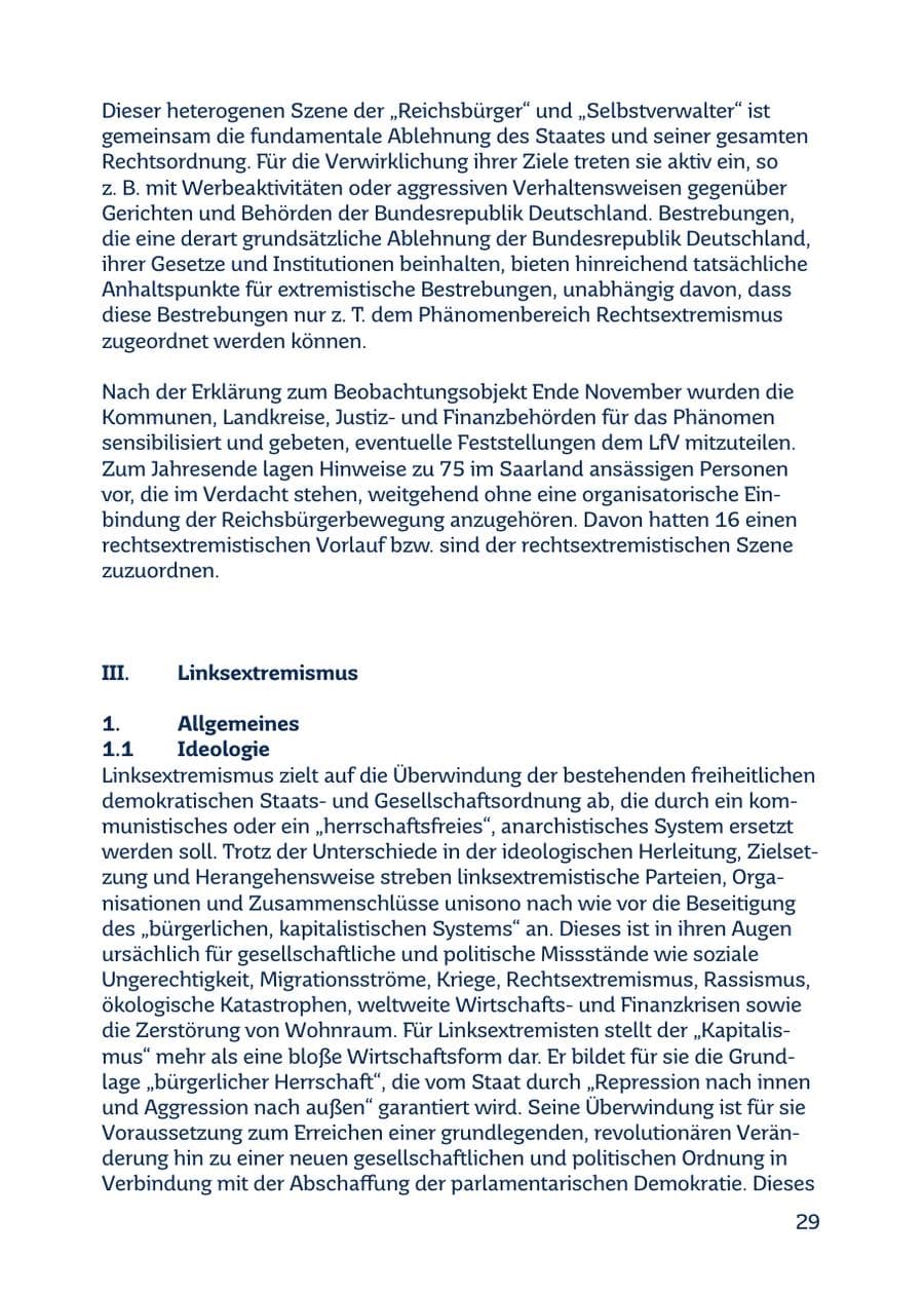 Seite 29 des Verfassungsschutzbericht 2016 Saarland