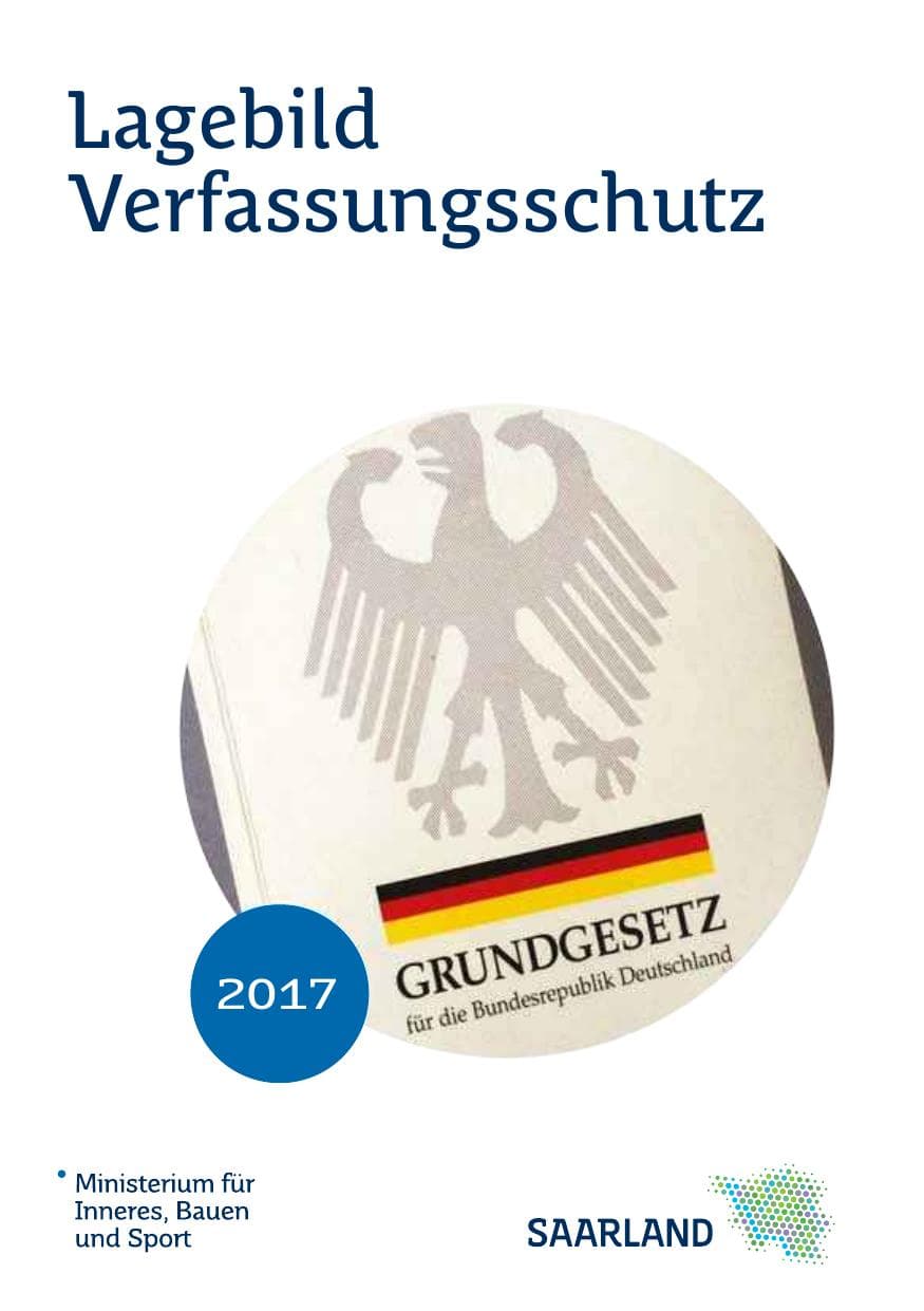 Seite 1 des Verfassungsschutzbericht 2017 Saarland