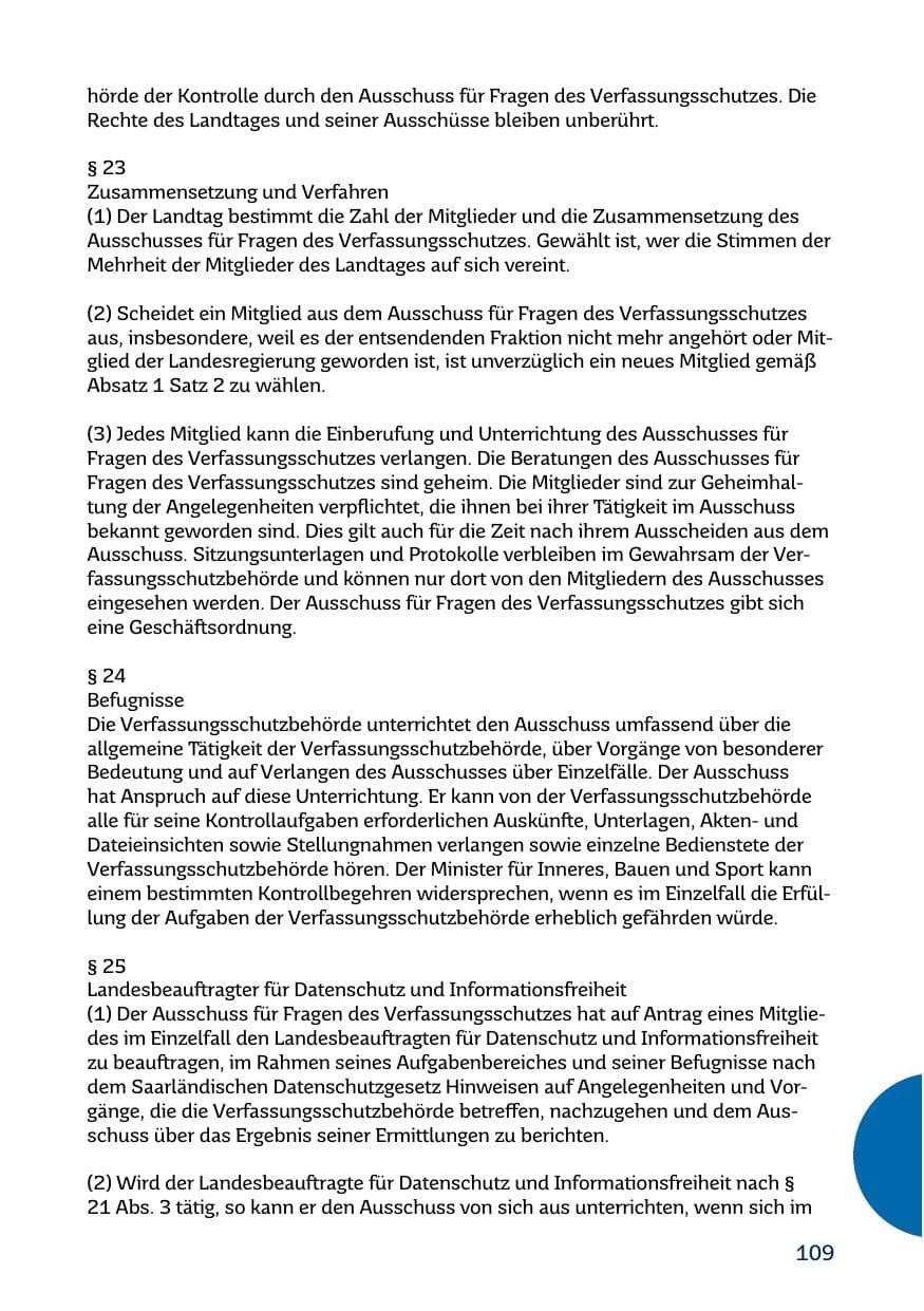Seite 109 des Verfassungsschutzbericht 2017 Saarland