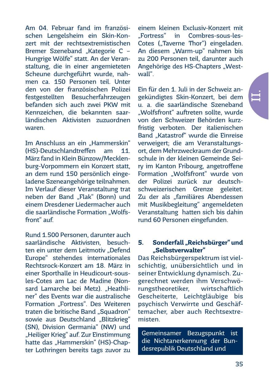 Seite 35 des Verfassungsschutzbericht 2017 Saarland
