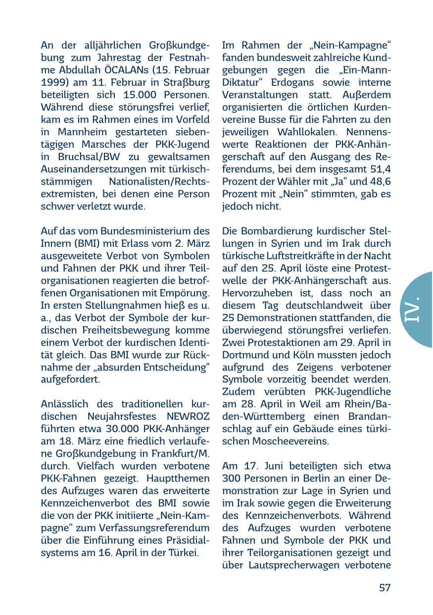 Seite 57 des Verfassungsschutzbericht 2017 Saarland