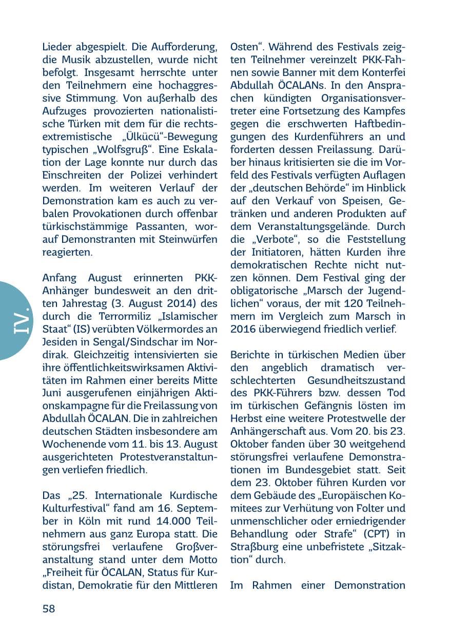 Seite 58 des Verfassungsschutzbericht 2017 Saarland
