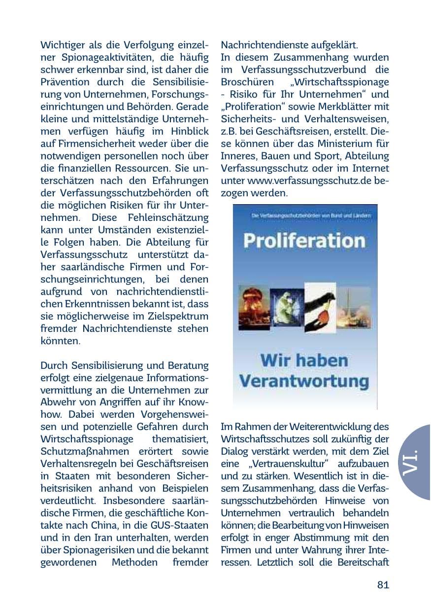 Seite 81 des Verfassungsschutzbericht 2017 Saarland