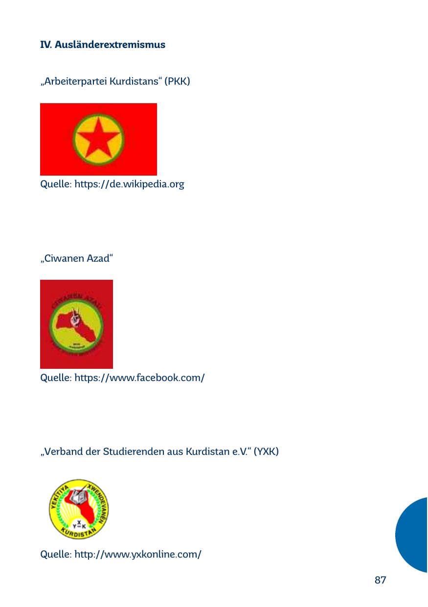 Seite 87 des Verfassungsschutzbericht 2017 Saarland