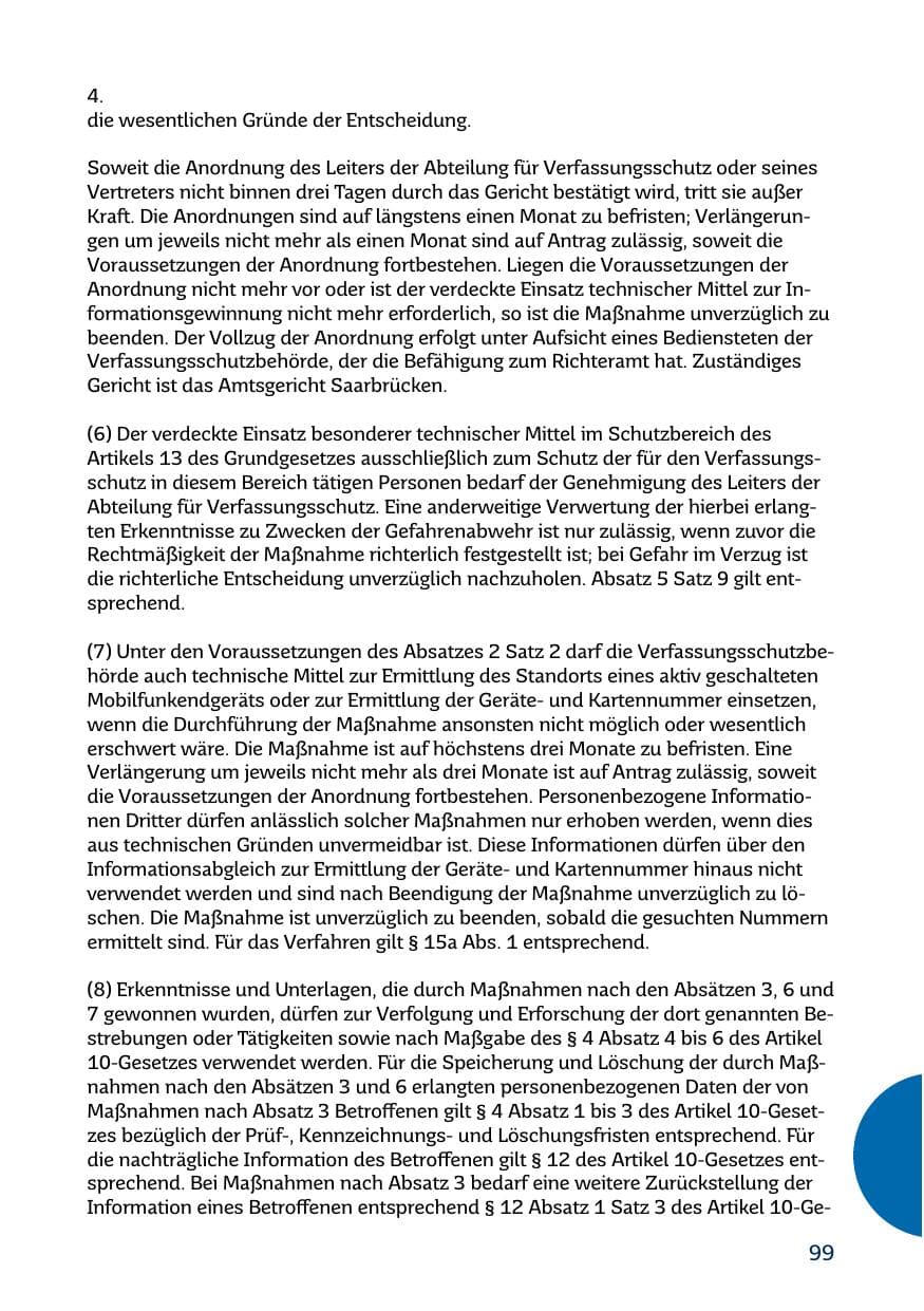 Seite 99 des Verfassungsschutzbericht 2017 Saarland