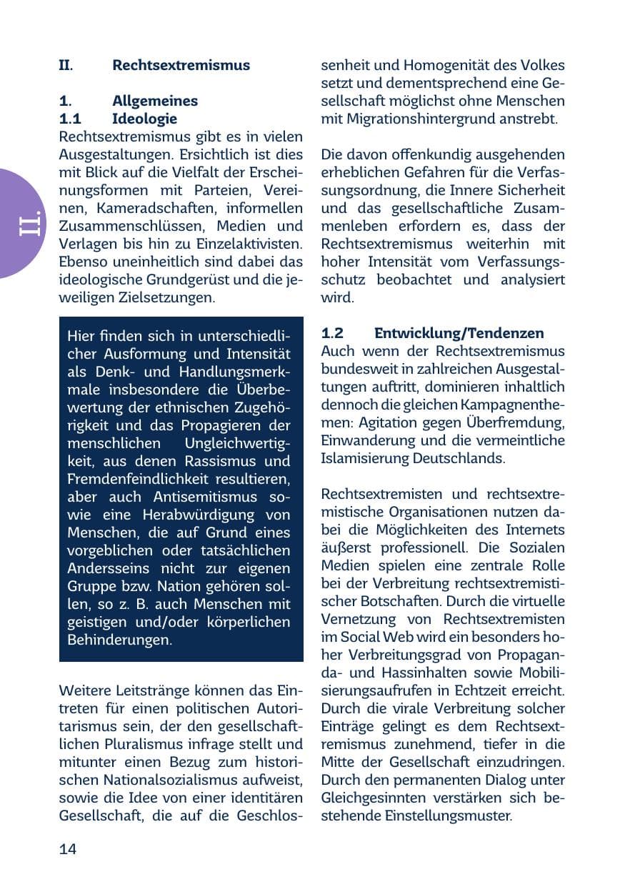 Seite 16 des Verfassungsschutzbericht 2018 Saarland