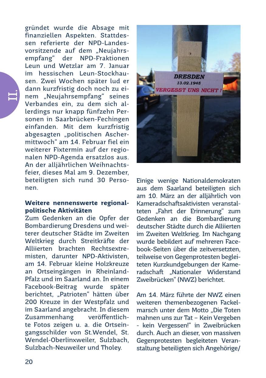 Seite 22 des Verfassungsschutzbericht 2018 Saarland