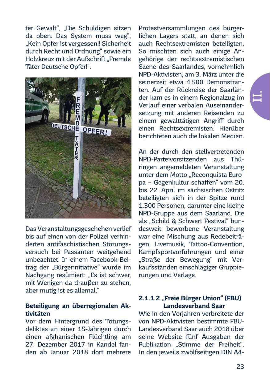 Seite 25 des Verfassungsschutzbericht 2018 Saarland