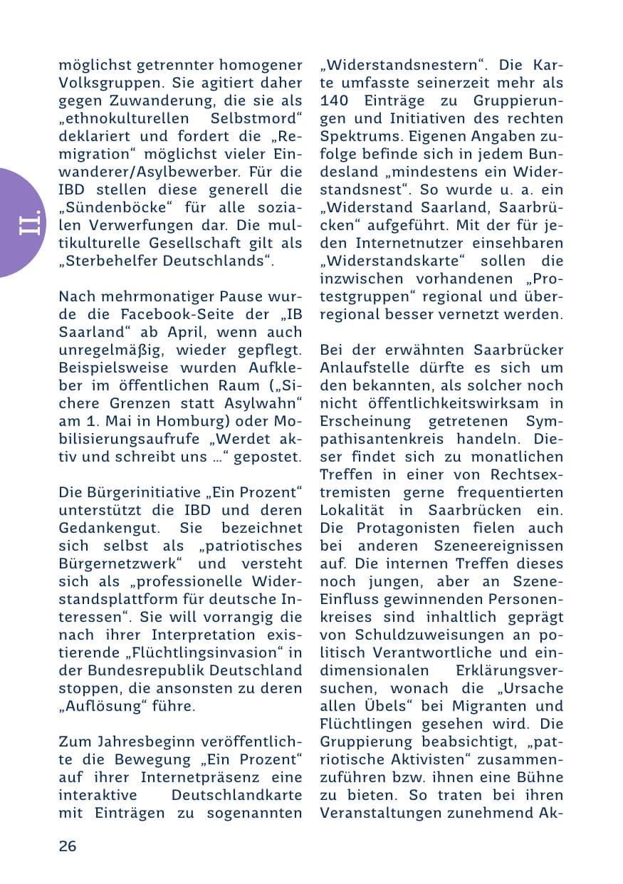Seite 28 des Verfassungsschutzbericht 2018 Saarland