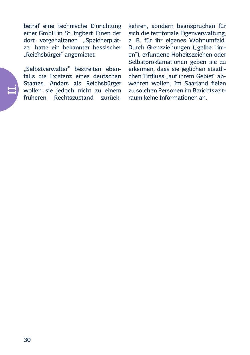 Seite 32 des Verfassungsschutzbericht 2018 Saarland