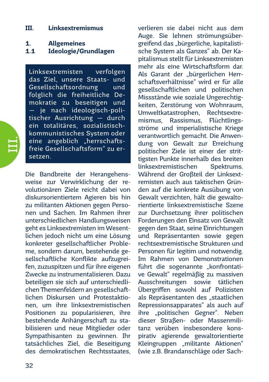 Seite 34 des Verfassungsschutzbericht 2018 Saarland