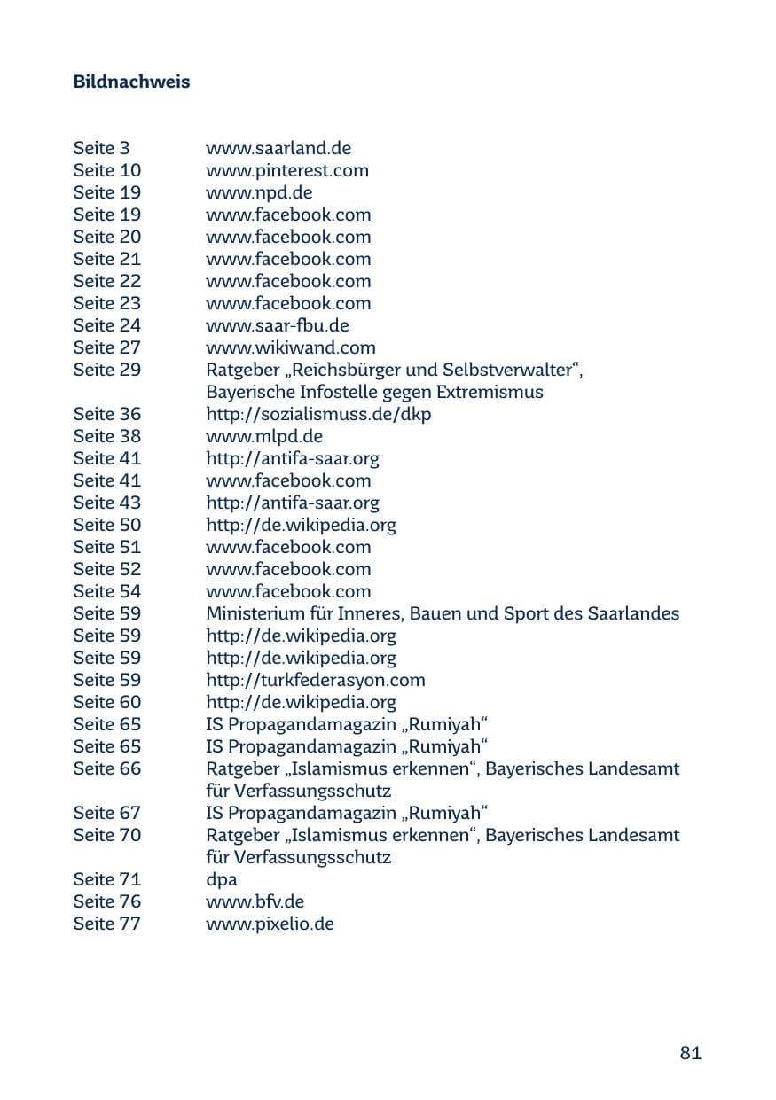 Seite 83 des Verfassungsschutzbericht 2018 Saarland
