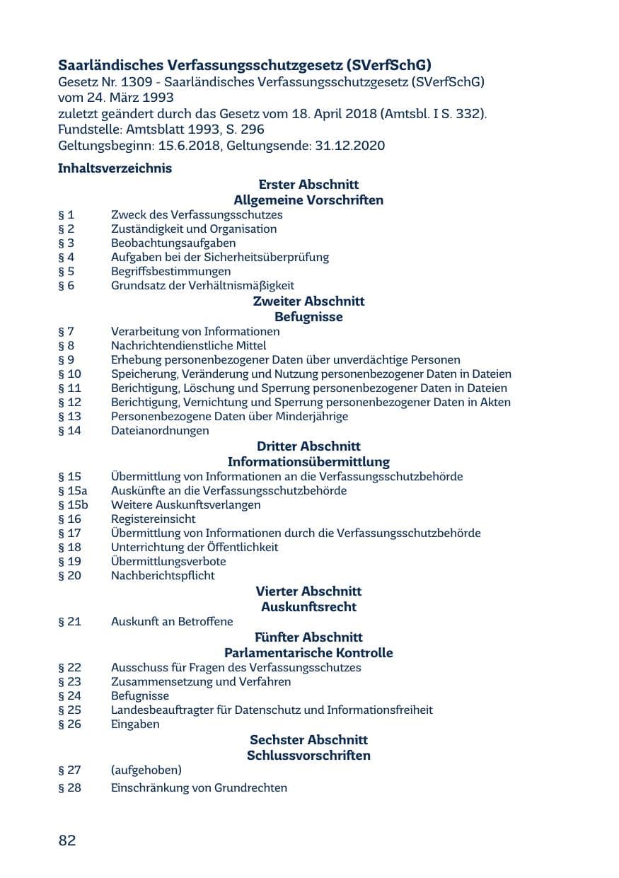 Seite 84 des Verfassungsschutzbericht 2018 Saarland