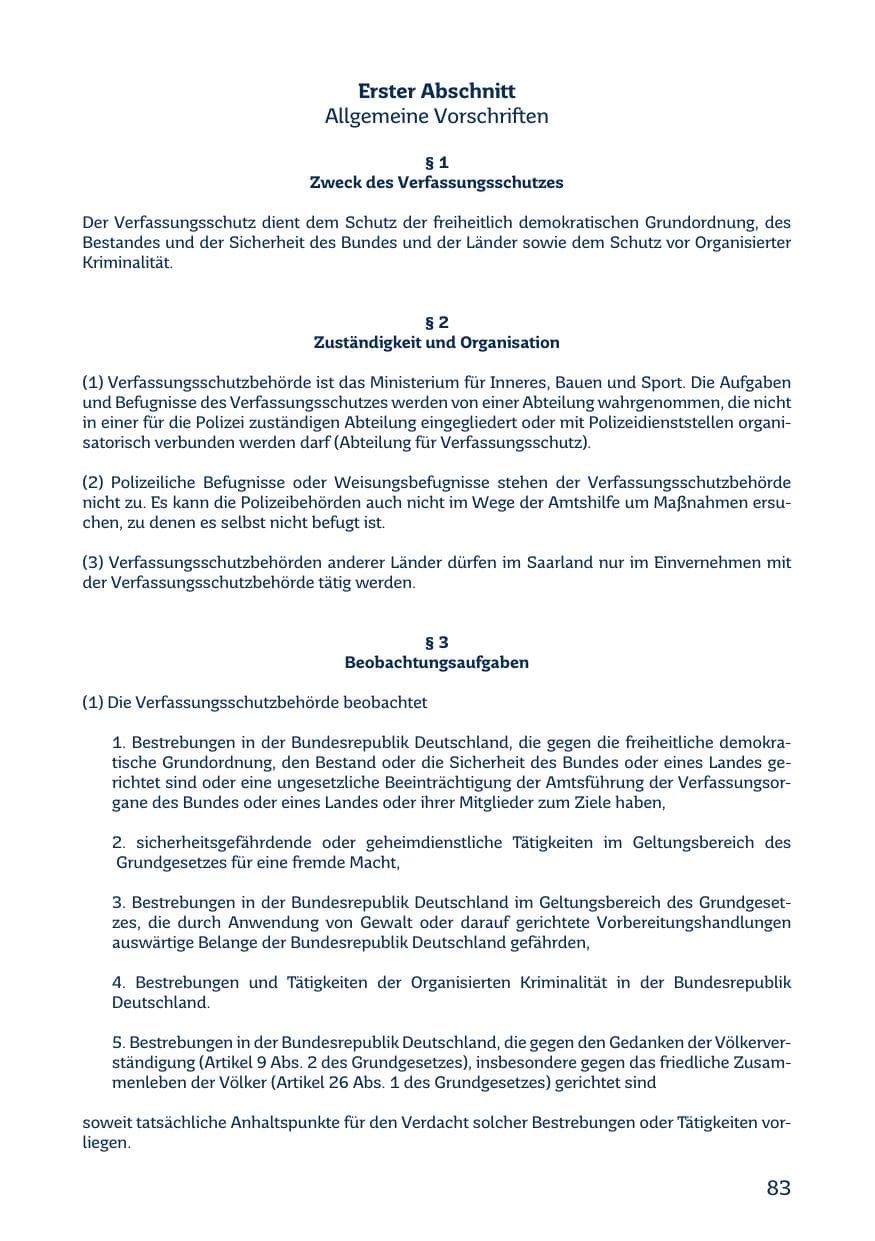 Seite 85 des Verfassungsschutzbericht 2018 Saarland