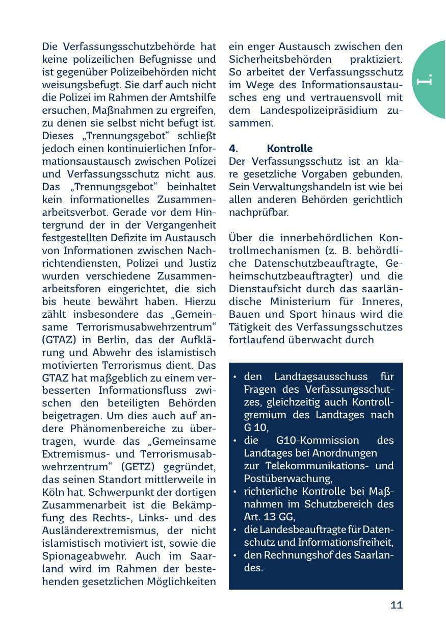 Seite 13 des Verfassungsschutzbericht 2020 Saarland