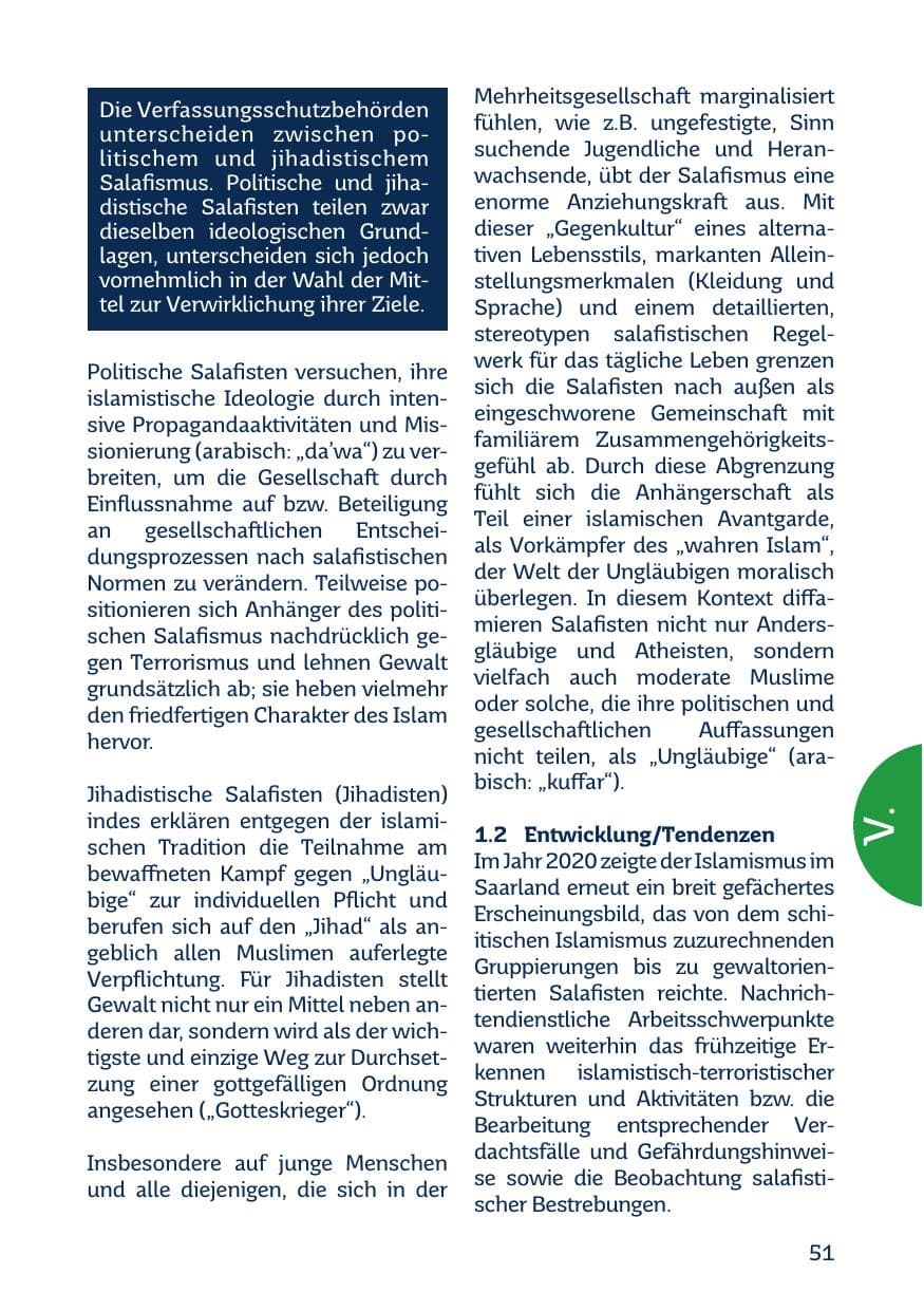 Seite 53 des Verfassungsschutzbericht 2020 Saarland