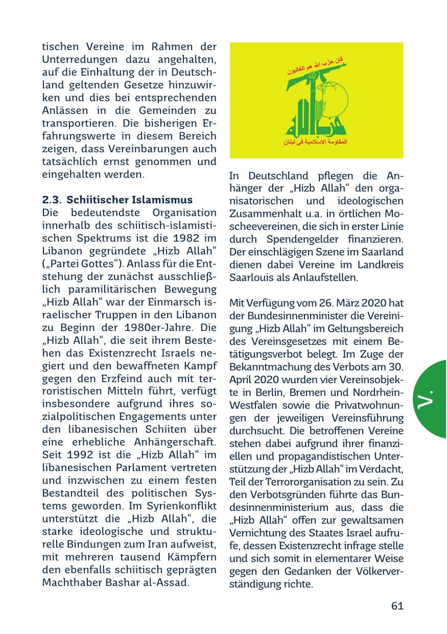 Seite 63 des Verfassungsschutzbericht 2020 Saarland