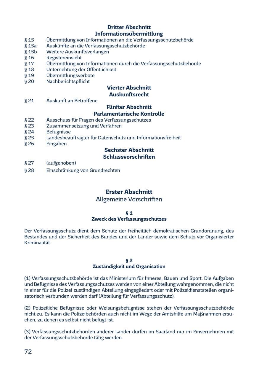 Seite 74 des Verfassungsschutzbericht 2020 Saarland