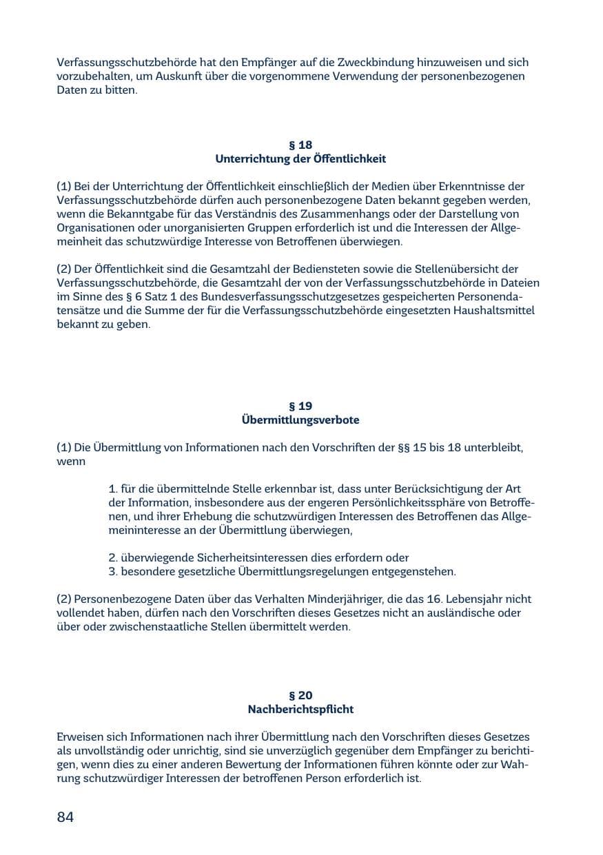 Seite 86 des Verfassungsschutzbericht 2020 Saarland