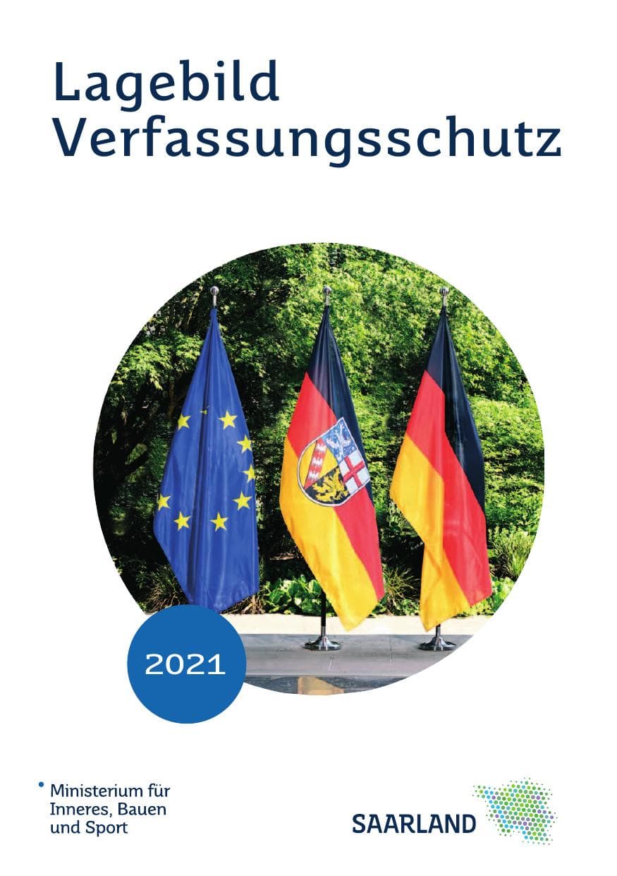Seite 1 des Verfassungsschutzbericht 2021 Saarland