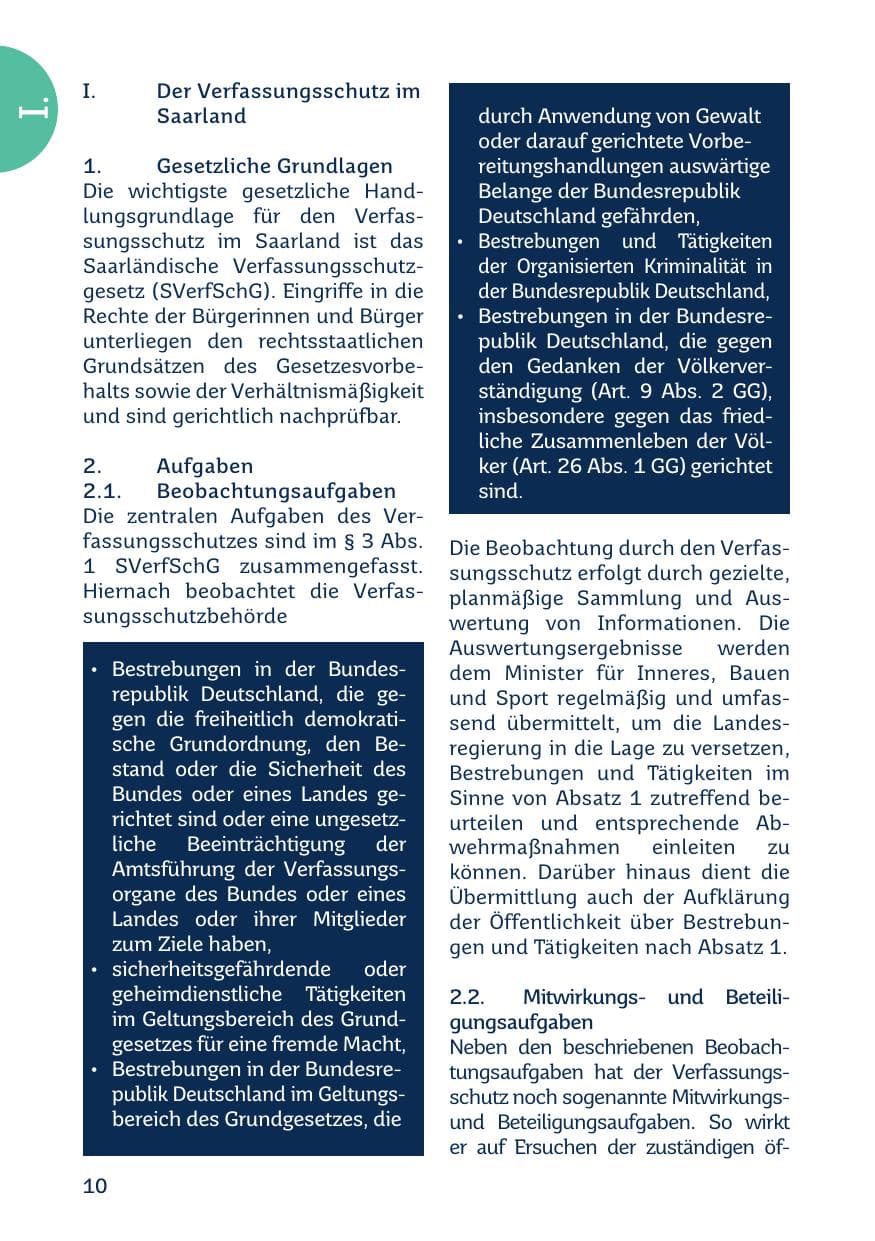 Seite 12 des Verfassungsschutzbericht 2021 Saarland