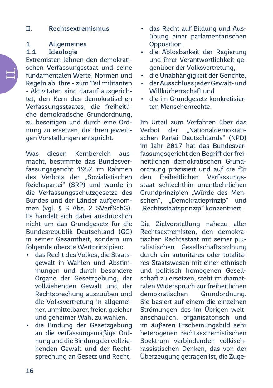 Seite 18 des Verfassungsschutzbericht 2021 Saarland