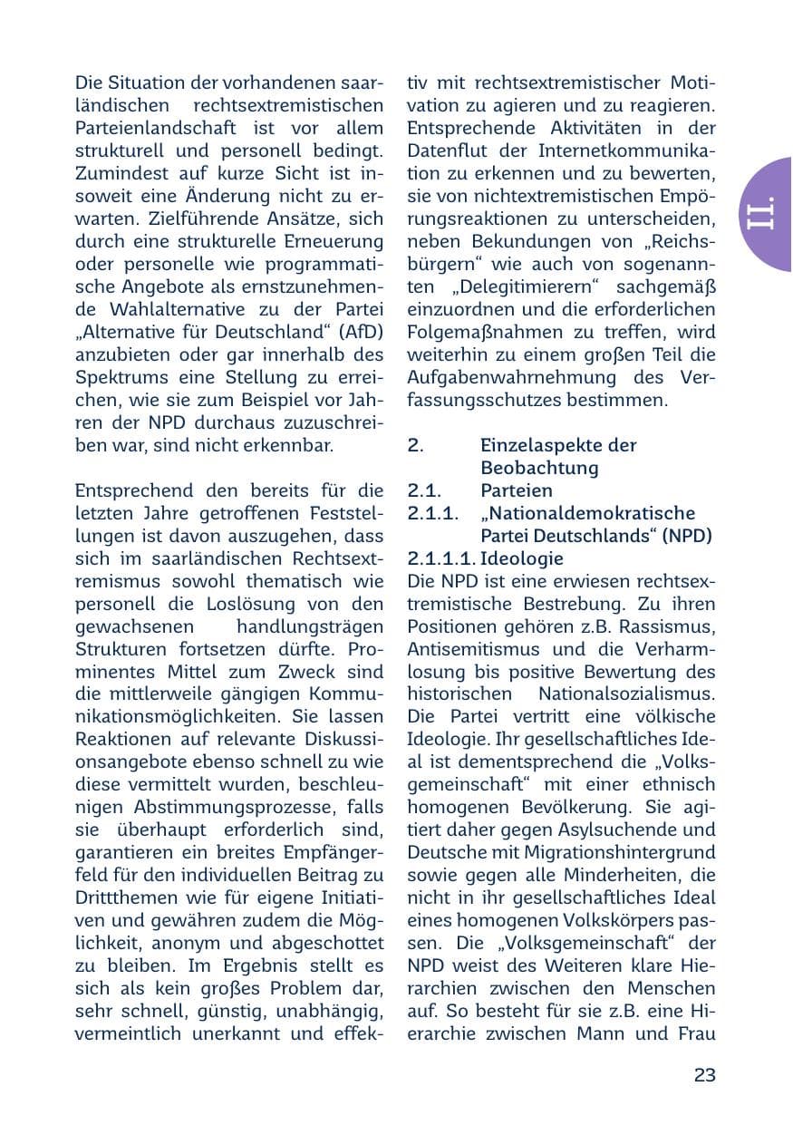 Seite 25 des Verfassungsschutzbericht 2021 Saarland