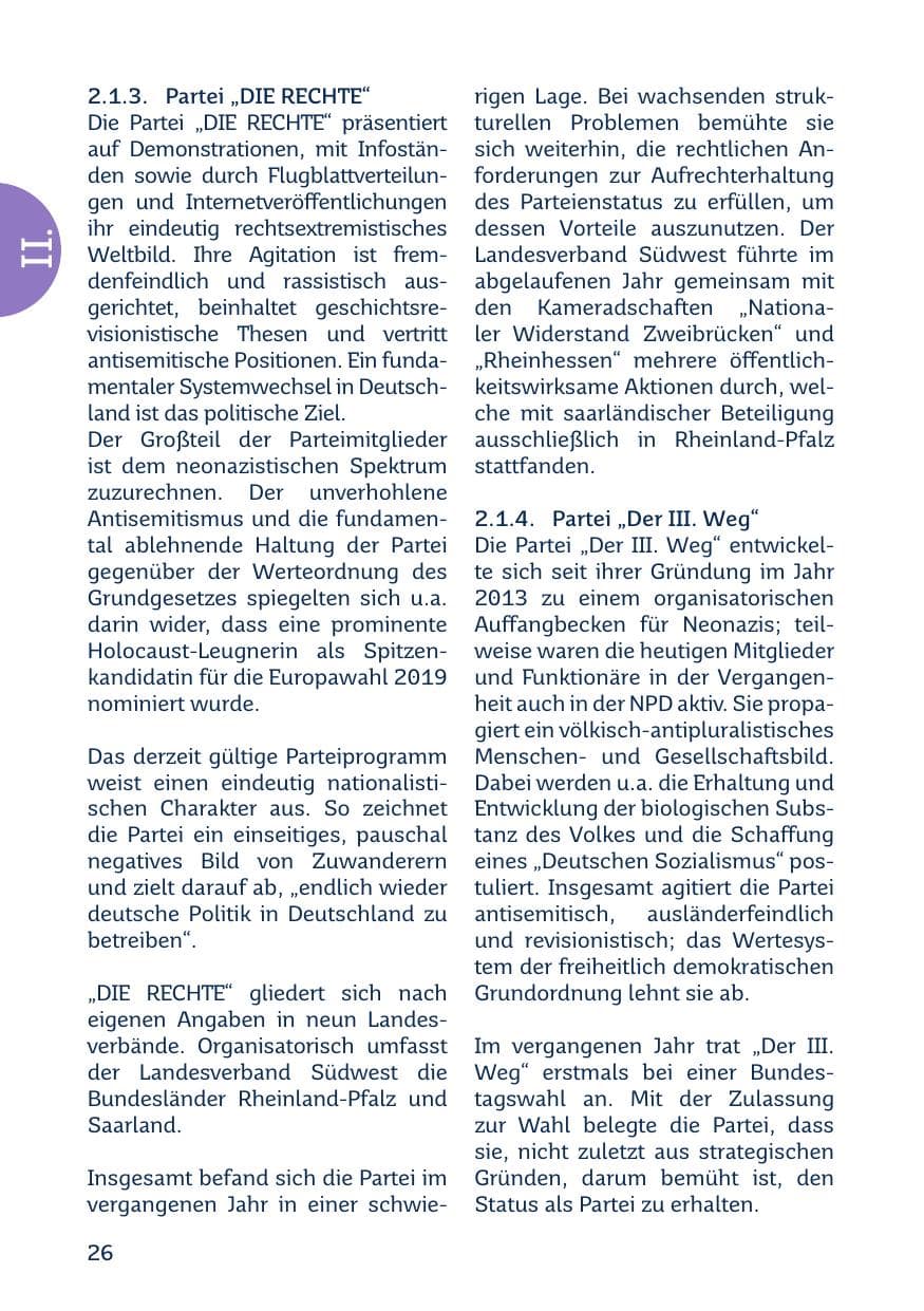Seite 28 des Verfassungsschutzbericht 2021 Saarland